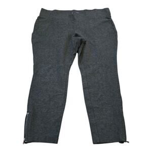 Nydj‎ Pull On Gray Cropped Pants with Zipper Detail Size 14P Petite